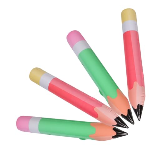Holibanna 4 Stück Teiliges Aufblasbares Bleistift Riesige Bleistiftballons PVC für Geburtstagsfeiern und Schulanfang Dekoration für Klassenzimmer und Partys von Holibanna