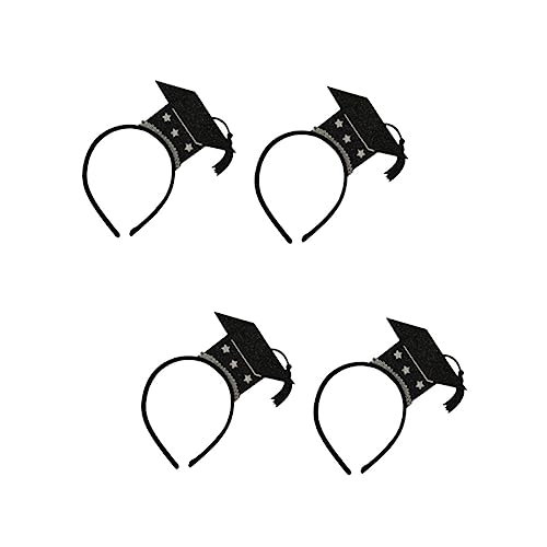 Holibanna 4 Stück Teiliges Mini Doktorhut Haarreifen Silber Stilvolles Haarschmuck Zubehör für Abschlussfeier Kreative Kopfbedeckung für Graduierungsparty Einfache Anwendung für Festliche von Holibanna