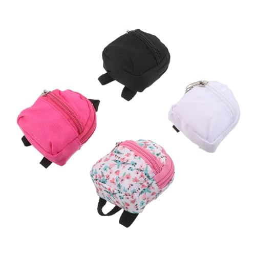 Holibanna 4 Stück Teiliges Miniatur Rucksack aus Polyester Mini Puppen Rucksack mit DIY Freundlicher Oberfläche Leichte Strapazierfähige Puppentaschen für Puppenhaus Rollenspiel und Kreative von Holibanna