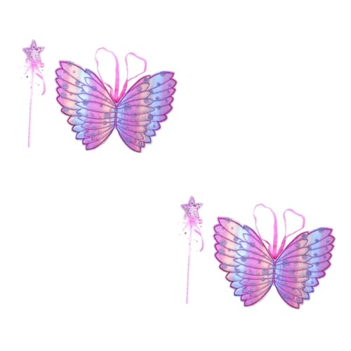 Holibanna 4 Stück Zauberstäbe Mädchen-outfit Schmetterling Prinzessin Zubehör Engel Kostümzubehör Für Mädchen Kleid Für Mädchen Neugeborenes Weihnachtsoutfit Flügel Kind Fee Kleidungsset von Holibanna