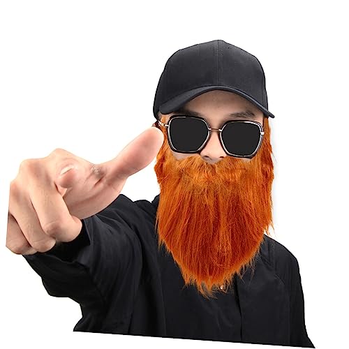 Holibanna 4 Stücke Flanell Bart Halloween Perücke Wikingerbart realistischer Bart Ingwerbart Gesicht Fake Beard Fake Schnurrbart Partei falscher Bart Party-Schnurrbart-Requisiten Plüschtuch von Holibanna
