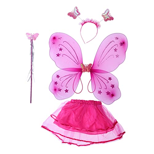Holibanna 4 Teiliges ädchen Kostümset Mit Tutu Rock Flügel Haarreif Und Feenstab Verkleidung Für Fasching Karneval Und Partys von Holibanna