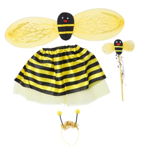 Holibanna 4Stücke Teiliges Bienenkostüm Set Für Bienenflügel Haarband Tutu Rock Zauberstab Karneval Geburtstagsfeiern Bühnenaufführungen Zufällige Farben von Holibanna