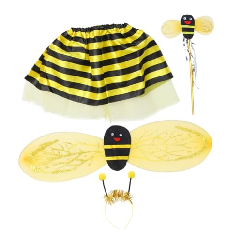 Holibanna 4er Set Kleines Bienen-vier-teiliger Set -outfit Kinderkostüm Hummelkostüm Kleinkind Kostüm Kostüm Kleinkind Kostüm Zubehör Cosplay Halloween Ballettröckchen Zufällige Farbe von Holibanna