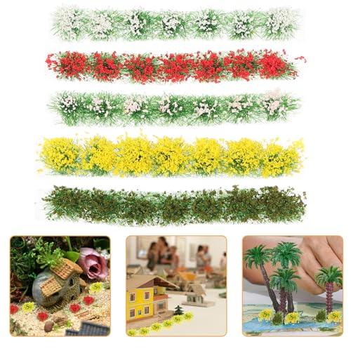 Holibanna 5 Boxen Boxen Simulierte Blumencluster Dekoration für DIY Landschaftsmodelle Miniatur Gras Szenarien Ergänzung für Sandtische Modelleisenbahnen und Architekturmodelle von Holibanna