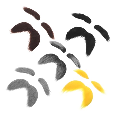 Holibanna 5 Sätze Halloween Kostüm Falscher Schnurrbart und Augenbrauen Realistisches Haar-Accessoire für Old Man Cosplay Leicht Komfortabel Einfach Anzubringen für Party und Bühnenauftritte von Holibanna