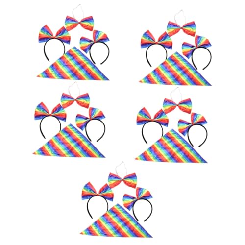 Holibanna 5 Sätze Regenbogen-Stirnband Kleider für Mädchen Cosplay-Kopfbedeckung Kostüme für Männer Tiara Party-Regenbogen-Fliegen-Stirnband frauen stirnbänder bilden Haarschmuck Zubehör von Holibanna