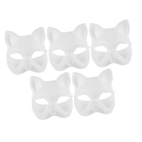 Holibanna Maske Katze Diy Katzen Diy Malbare Leere Masken Aus Umweltfreundlicher Papiermasse Für Kostümpartys Halloween Und Cosplay Zubehör Diy Maske Katze von Holibanna