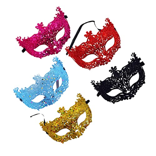 Holibanna 5 Stücke Form Glitter Maskerade Party Kostüme Für Tanz Karneval Halb Maske Set von Holibanna