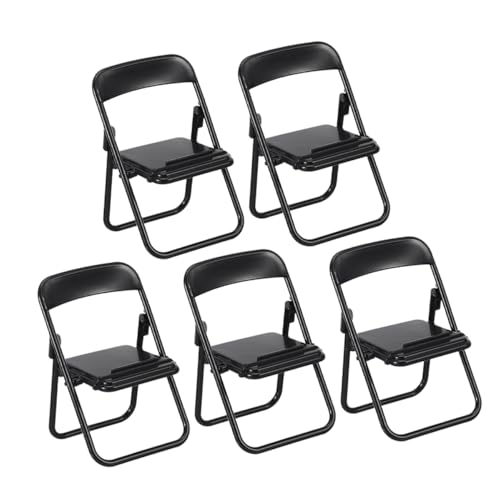 Holibanna 5 Stück Teiliges Miniatur Puppenhaus Klappstuhl Eleganter Smartphone Halter Dekorativer Kleiner Stuhl Glatte Oberfläche für Puppenhaus und Micro Landscape Decor von Holibanna