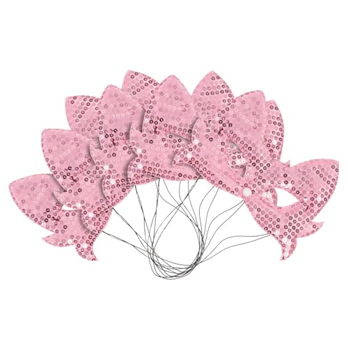 Holibanna 5stücke Katzen Maske Für Halloween Mit Pailletten Halbe Gesicht Cosplay Maske Für Frauen Für Karneval Und Maskenball von Holibanna