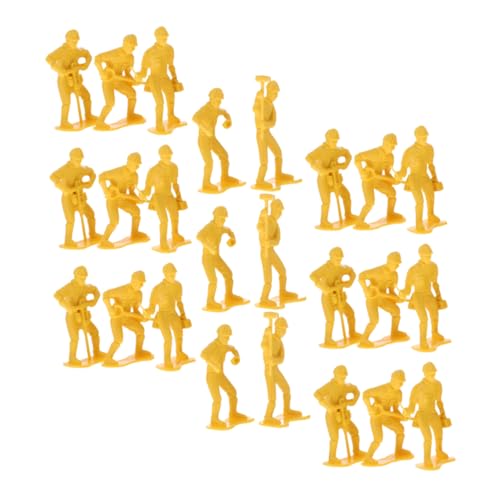Holibanna 54 Stück Teiliges Miniatur Bauarbeiter Modell Set aus Kunststoff Detailreiche Micro Landschaft Figuren Realistische Modelle für Basteln und Dekoration Langlebig und Sicher von Holibanna