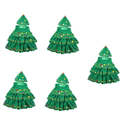 Holibanna 5St Bühnenkostüme für Kinder Kleider Weihnachtsbaum-Tutu kinder weihnachtskostüm kinder weihnachtskleid Kinderkommode kleidung Bühnenshow-Kostüme für Kinder Kindermütze und Kleid von Holibanna