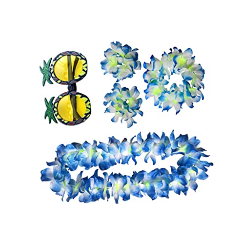 5St Partybrille faschingskostüm kostüm fasching kostüm für fasching hawaiianische Blumenkette Blumengirlande schnapsgläser Hawaii-Girlande Hawaii-Armband Ananas Requisiten Kleidung von Holibanna