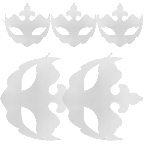 Holibanna 5st Handbemalte Maske Halloween-maske Diy-maskenbasteln Zubehör Zur Maskenherstellung Tanzmaskenmasse Maskenbasis Maskerade Masken Halbmaske Karnevalsmasken Masse Weiß Papier von Holibanna