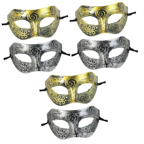 Holibanna 6 Stk Maskerade-maske Maskenkostüm Outfit Für Männer Hälfte Halloween-kostüme Für Männer Weihnachtsdekoration Karneval Ball Masken Halloween-maske Party Geschnitzt Mann Antiquität von Holibanna