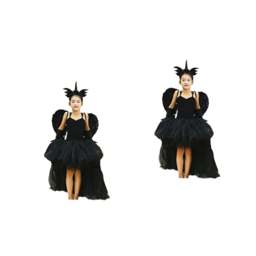Holibanna 6 Stk Performance-Kleidung Halloweenkostüm schwarze Abendkleider Cosplay-Kostüm für Party-Performance Kostüm-Set für Halloween-Partys brautkleider formelle Kleidung Laufsteg Mantel von Holibanna