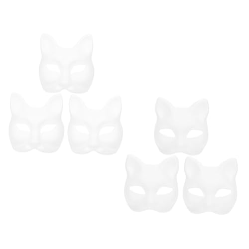 Holibanna 6 Stück Fuchs-katzen-masken, Weißes Papier, Blanko, Diy-tier, Unbemalt, Bastelmasken Für Cosplay, Maskerade-partys Holibanna 6 Stück Fuchs-katzen-masken, Weißes Papier, Blanko, Diy-tier, Unbemalt, Bastelmasken Für Cosplay, Maskerade-partys von Holibanna