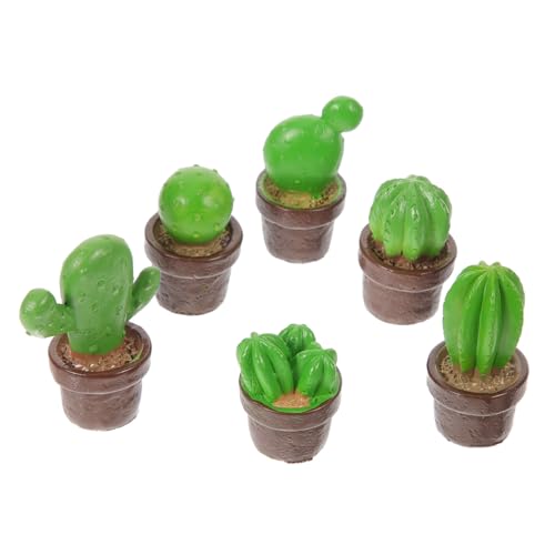 Holibanna 6 Stück Mini Kaktus Bonsai Figuren Resin Langlebige Realistische Kakteen Deko für Büro Auto als Verschönerung von Garten und Schreibtisch Holibanna 6 Stück Mini Kaktus Bonsai Figuren Resin Langlebige Realistische Kakteen Deko für Büro Auto als Verschönerung von Garten und Schreibtisch von Holibanna