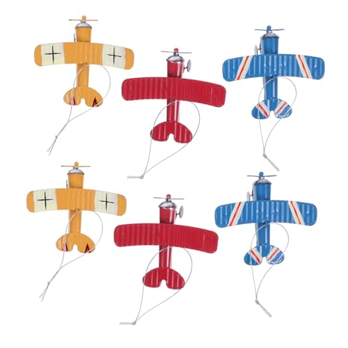 Holibanna 6 Stück Teiliges Vintage Flugzeug Modell aus Metall Retro Eisen Flugzeug Deko mit Realistischem Design Kompakt und Leicht für Wohn- Büro Kinderzimmerdekoration von Holibanna