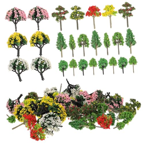 Holibanna 60 Stück Miniatur Bäume Hohe Künstliche Pflanzen für Diorama Modellbau Sandtisch Landschaft DIY Dekoration für Garten Büro Zuhause und Modelleisenbahn von Holibanna