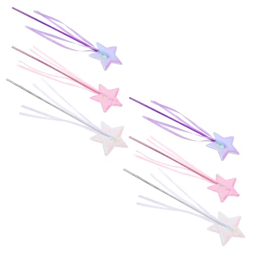 Holibanna Prinzessin Fee Zauberstäbe Kit 6 Stücke Stern Spielzeug Für Mädchen Schneeflocke Sticks Neue Jahr Party Gefälligkeiten Kleid up Requisiten von Holibanna