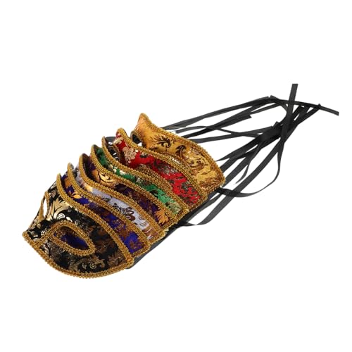 Holibanna 7 Stück Teiliges Herren Maskenball Venezianische Halbgesichtsmaske mit Komfort-stirnband Weiches Material Präzise Anpassung für Karneval Weihnachtsfeier und Maskerade von Holibanna