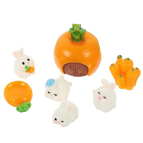 Holibanna 7Stücke Teiliges Mini Kaninchen Dekorationsset Niedliches Harz Tiermodell für Bonsai und Miniaturgärten Tischdekoration für Puppenhäuser Karotten Holibanna 7Stücke Teiliges Mini Kaninchen Dekorationsset Niedliches Harz Tiermodell für Bonsai und Miniaturgärten Tischdekoration für Puppenhäuser Karotten von Holibanna
