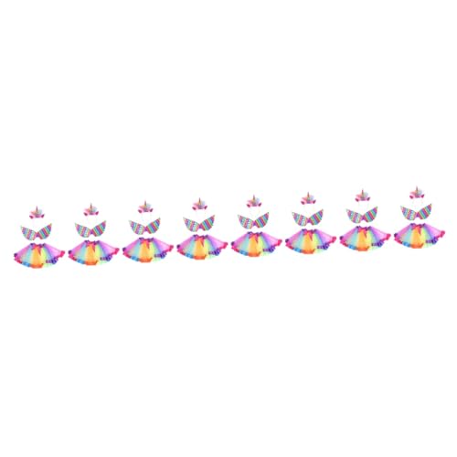 Holibanna 8 Sätze Ballettröckchen verkleidung kinder karnevalskostüme kinder mehrlagiger Tüllrock Einhorn-Stirnband Kleid-Slip hochzeitskleid Party Kinderkostüm Performance-Kostümanzug Fee von Holibanna