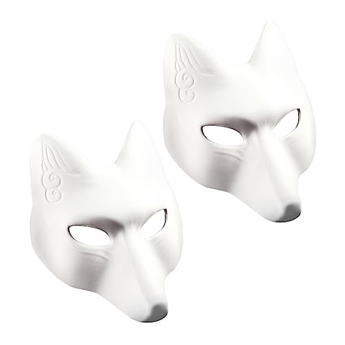 Holibanna 8 Stk Fuchs Maske Weiße Diy-maske Gesichtsfuchsmasken Bemalbare Diy Maske Katzenmaske Abschlussball Requisiten Cartoon-party-maske Entzückende Maske Erwachsener Rote Linie Eva von Holibanna