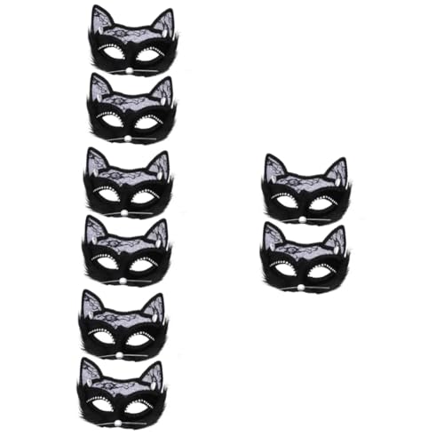Holibanna 8 Stk Katze Gesichtsmaske Halloween-cosplay-brillen Gotische Augenmasken Abschlussball Auge Venezianische Katzen-augenabdeckung Aus Spitze Tier Männer Und Frauen Kunststoff Gläser von Holibanna