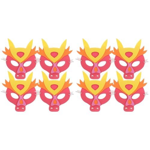 Holibanna 8 Stück 3D-Drachenmaske Tiermaske Chinesisches Neujahr Drachenmaske 2024 Jahr Des Drachen Gesichtsmaske Maskerade Kostüme Für Frühlingsfest Cosplay-Requisite von Holibanna