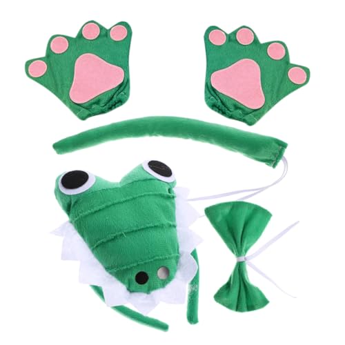 Holibanna Alligator Kostüm Set Karneval Verkleidung mit Haarreif Fliege Weiches Stoff Cosplay Accessoires für Maskenball Themenparty von Holibanna