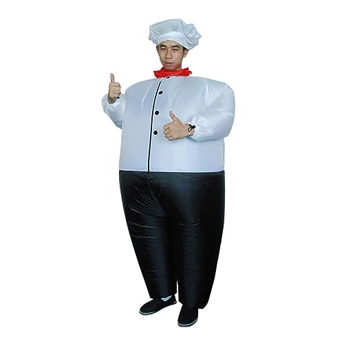 Holibanna Aufblasbares Kostüm für Erwachsene Lustiger Cartoon Kochanzug für Halloween Karneval und Cosplay Events Einheitsgröße Schnelles Aufblasen mit Batterielüfter und Atmungsaktiv von Holibanna