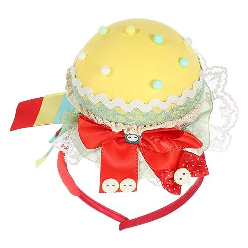Holibanna Burger-Kostüm Käsekopf Kopfbedeckungen für Themenpartys Plüsch-Hamburger-Mütze halloween kleidung costume de halloween Cartoon-Burger-Stirnband Shopping-Kopfbedeckung- Stoff von Holibanna