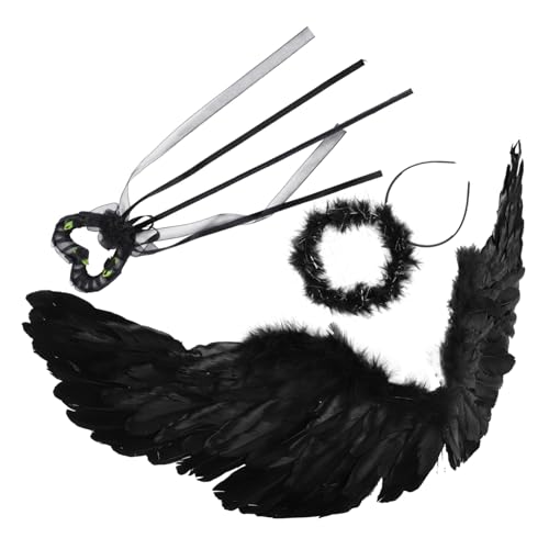 Holibanna Devil Wing Kostüm Halloween Cosplay Flügel Schwarz Faltbar Einfach zu Tragen für Party Bühne Rollenspiel Erwachsene von Holibanna