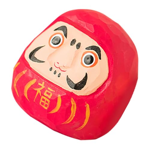 Holibanna Dharma-Ei-verzierung Japanische Statue -Puppen Wunschpuppen Rot Hölzern von Holibanna