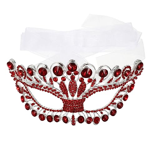 Holibanna Strass-halbmaske Halloween-maskenball-maske Tanzparty-zubehör Aus Legierung Für Geburtstagsfeiern Karneval Cosplay Bühnenauftritte von Holibanna