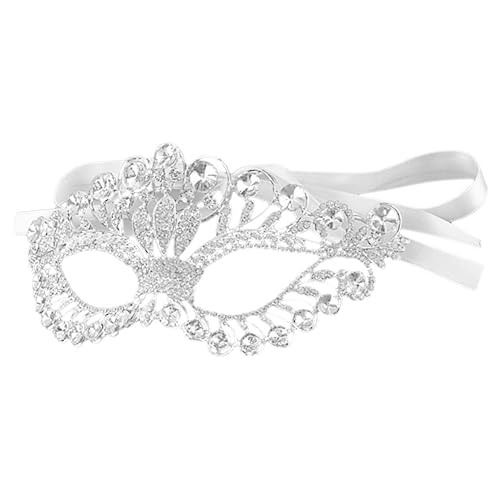 Holibanna Strass-maskenballmaske Aus Legierungsmaterial Silberfarbene Für Halloween-partys Elegantes Cosplay-zubehör Holibanna Strass-maskenballmaske Aus Legierungsmaterial Silberfarbene Für Halloween-partys Elegantes Cosplay-zubehör von Holibanna