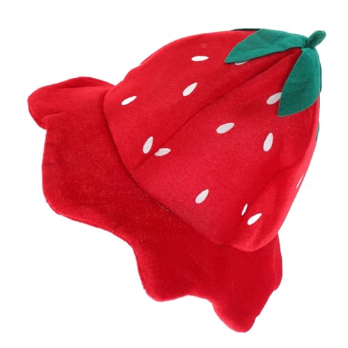 Holibanna Erdbeer Hut für Kostümpartys Lustiger Roter Baumwoll Cosplay Hut für Karneval Halloween und Mottopartys Einfache Handhabung Foto Accessoire Unisex und Vielseitig Einsetzbar von Holibanna