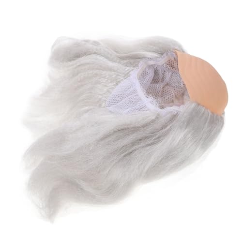 Holibanna Erzmagier-perücke Alte Herrenkostüm-perücke Halloween Kostüme Perücken Opa Wellige Perücke Flauschige Glatze-perücke Halloween-Cosplay-perücke Glatze Perücke Chemische Faser Weiß von Holibanna