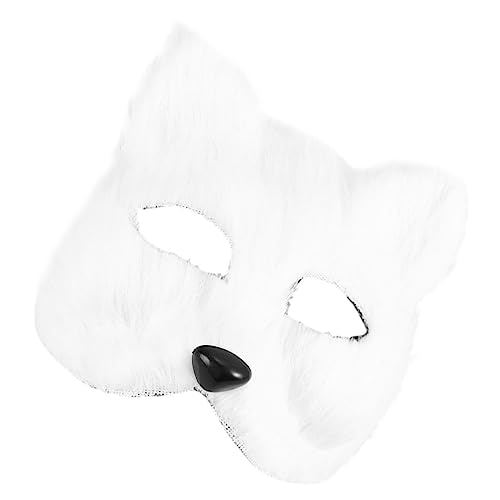 Holibanna Fuchs Maske Katzen-plüschmasken Tierische Abschlussball Kitsunes Fuchsmasken Realistische Wolfsmasken Anime-masken Leere Katzenmasken Weiß Schüttgut Männer Und Frauen Japan Flanell von Holibanna