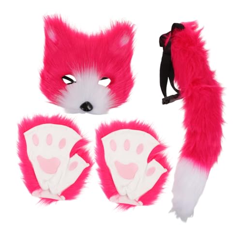 Holibanna Fuchs kostüm set mit Realistischer Maske und Handschuhen Leichtes Atmungsaktives Cosplay zubehör für Halloween Karneval und Rollenspiel Flexibel Anpassbar für Erwachsene von Holibanna