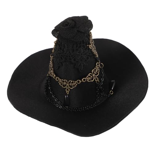 Holibanna Gothic Hexenhut Haarklammer Schwarz Kleine Hexenhut Haarspange für Halloween Kostüm Party Cosplay Bühnenauftritt Festliche Masquerade Zubehör für Erwachsene von Holibanna