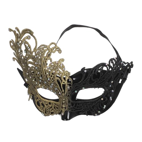 Holibanna Halbgesichtige Spitzen-maske in Schwarz-gold für Damen Vintage Dekorative Augenmaske mit Elastischem Band Vielseitig für Halloween Maskenball Karneval und Kostümparty von Holibanna