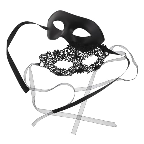 Holibanna Halbgesichts Masquerade Maske aus Schwarzer Spitze Langlebiges Design Komfortabel für Frauen für Karneval Halloween Ball und Festival von Holibanna