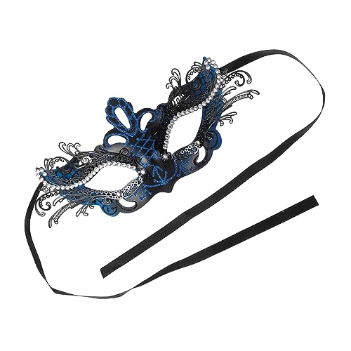 Holibanna Halbgesichtsmaske für Damen mit Schmetterlingsdesign Strassbesetzt für Halloween Maskenball und Karneval Stilvolle Dekoration und Party Accessoire in Blau von Holibanna