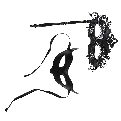Holibanna 2stücke Halbtarn-maske Für Karneval Und Cosplay Elegante Abnehmbare Damen Und Herrenmaske Für Maskenball Halloween Und Partys Sicher Und Bequem Zu Tragen von Holibanna