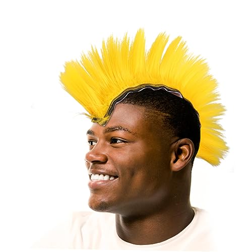 Holibanna Halloween Cockscomb Perücke in Gelb Langlebiger Cosplay Kopfschmuck mit Klebe und Weiche Bunte Fasern für Karneval Party Aufführung und DIY Deko von Holibanna