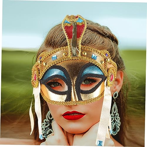 Holibanna Halloween Cosplay Halbgesichtsmaske Ägyptischer Stil Halbes Gesicht Party Damen Horror Kostümaccessoire Goldfarbene Perlen Ägyptische Kopfzierde Holibanna Halloween Cosplay Halbgesichtsmaske Ägyptischer Stil Halbes Gesicht Party Damen Horror Kostümaccessoire Goldfarbene Perlen Ägyptische Kopfzierde von Holibanna